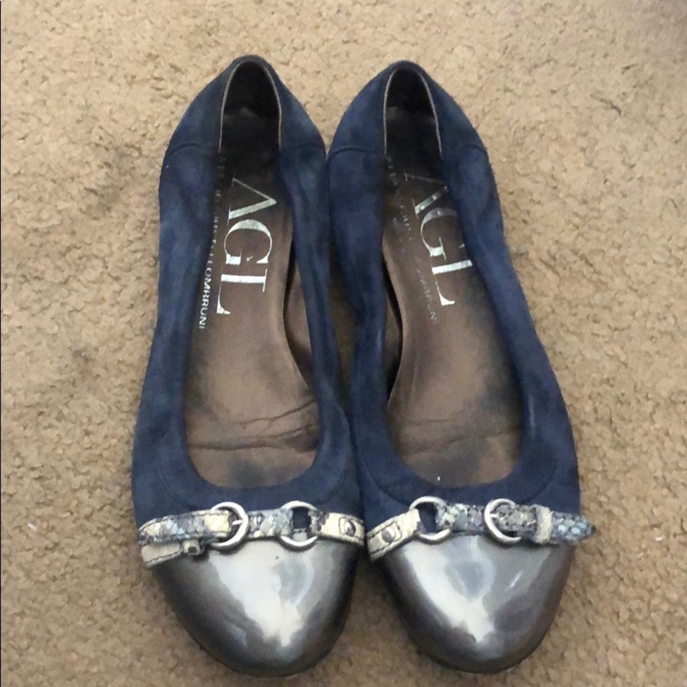 AGL navy suede flats
